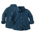 thumbnail image 3 of Esaierr Baby Little Boys Long Sleeve Shirt Button Casual Dress Shirt Gentleman T-Shirt Spring Autumn Cardigan Tops for Toddler Kids 12 Months - 6 Years, 3 of 8
