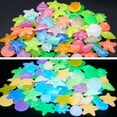 thumbnail image 2 of Labymos 100pcs/Bag DIY Home Decor Luminous Pebbles Sea Conch Shell Starfish Glow in Dark Colorful, 2 of 8