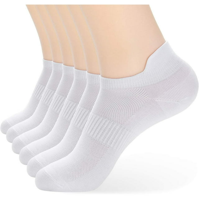 Xiao Hua 8 pares de calcetines tobilleros, calcetines finos de algodón, calcetines deportivos finos de corte bajo para mujer, blancos