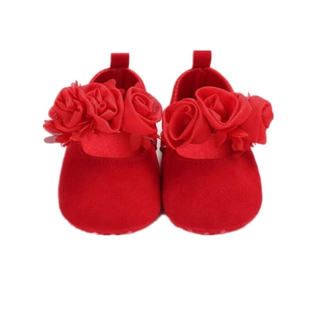 

Binpure Spring/Autumn Infant Girls Shoes Flower Solid Crib Soft Footwear