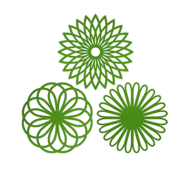 Set of 3 Silicone Trivet Mat Hot Pot Holder Hot Pads for Table