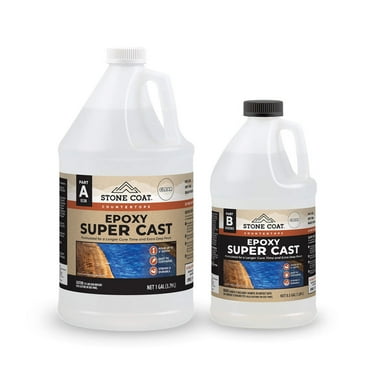 Super Cast 1.5 Gallon Epoxy Kit (Stone Coat Countertops) DIY Epoxy Resin Kit for Woodworking, River Tables, and Filling Large Voids Up to 2 Inches Thick! (Deep Pour Epoxy)