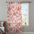 thumbnail image 4 of Red Spring Floral Sheer Curtains 54 Inches Long, Summer Botanical Farmhouse Light Filering Curtains, Breathable Simi Curtain Privacy Drapes for Kitchen Bathroom Nursery Small Window Treatment, 4 of 9