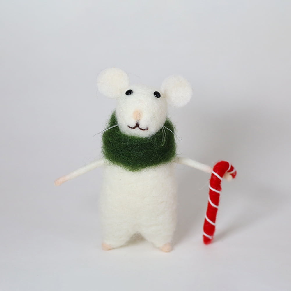 Non Finished Halloween Mouse Mice Pumpkin Cake Wool Needle Felt Kit Set DIY