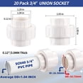 thumbnail image 3 of Tubería PVC Union Coupling de 3/4 pulgadas Schedule 40 (paquete de 20), 3 of 5