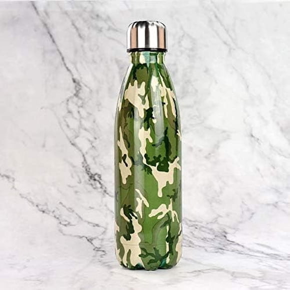 Botella de Agua de Camuflaje, Aislamiento de Acero Inoxidable Al Vacío para Deportes Al Aire Libre, Cantimploras de Camuflaje a Prueba de Fugas Multicolores, 500ml