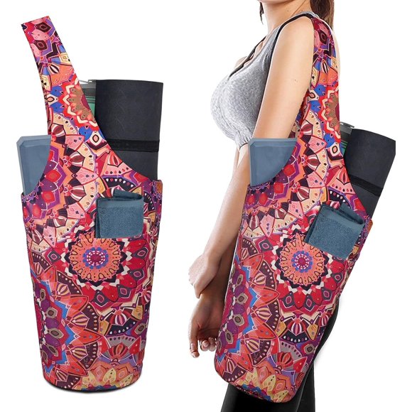Yoga Mat Bags and Carriers Fits All Your Stuff,Yoga Mat with Bag With Large Side Pocket & Zipper Pocket,Yoga Gifts for Women and Yoga Lover