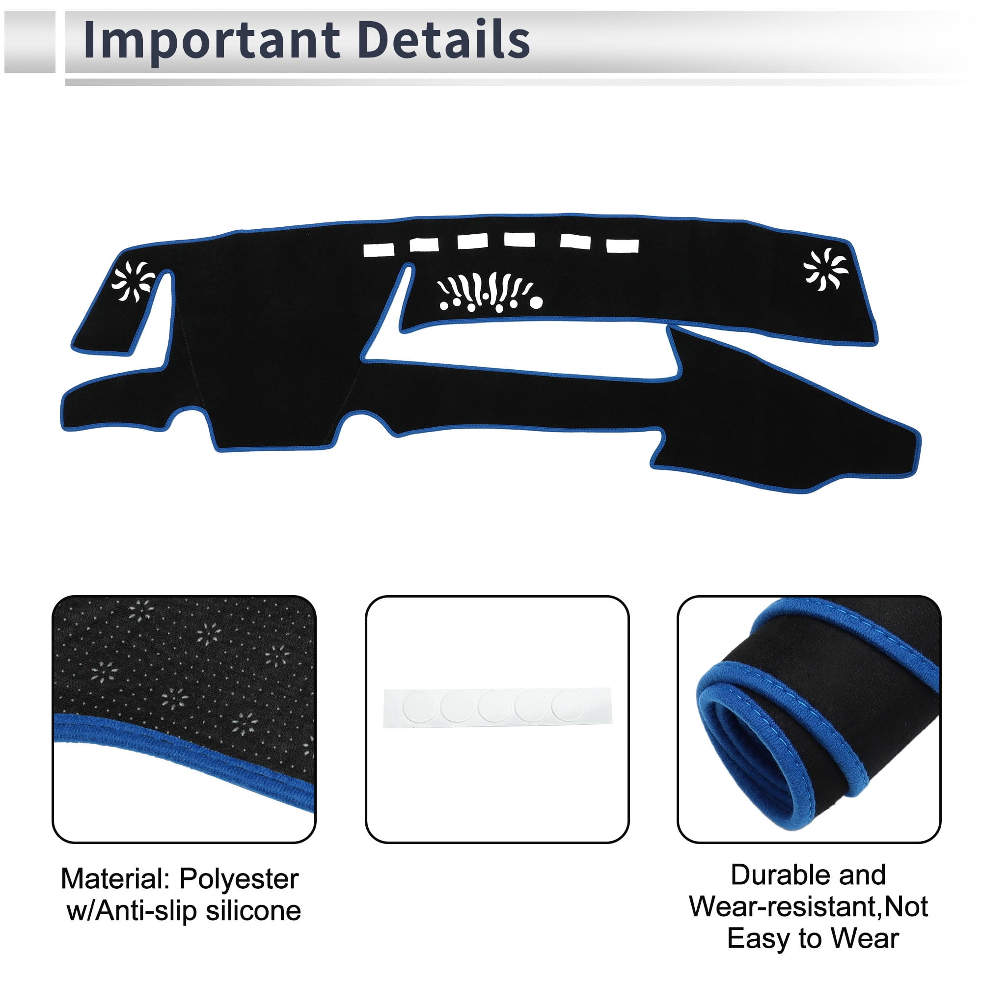 Unique Bargains Interior Dashboard Cover for Lexus ES 300h 2021-2023 Non-Slip Dash Cover Mat Polyester Silicone