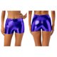 thumbnail image 3 of Pantalones cortos metálicos brillantes para mujer, ropa de discoteca de baile en barra para fiesta Rave, pantalones cortos con efecto mojado, cintura media, cintura elástica, pantalones calientes, 3 of 5