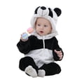 thumbnail image 1 of Douhoow Unisex Baby Fleece Romper Winter Infant Girls Boys Panda Jumpsuit, 1 of 9