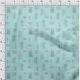 thumbnail image 4 of oneOone Viscose Jersey Light Blue Fabric Abstracts Diy Clothing Quilting Fabric Print Fabric By Yard 60 Inch Wide, 4 of 7