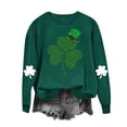 thumbnail image 4 of Besolor Chandail en Molleton pour Femmes St Patricks Day Trèfle Imprimé Manches Longues Pull Décontracté Col Rond Graphique, 4 of 5
