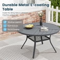 thumbnail image 4 of DIFY 40.6" Round Metal Patio Dining Table for 4, Outdoor Table with Umbrella Hole & Shelf, Dark Gray, 4 of 7