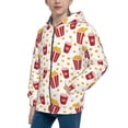thumbnail image 2 of Pofeuu Popcorn Print Teenage Zipper Hoodie Sweatshirts Hooded Casual Jackets With Pocket For Boys Girls-Small, 2 of 6