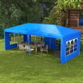 thumbnail image 2 of Outsunny 9.6' x 19.1' Large Outdoor Party Tent, Blue Canopy Gazebo with 4 Removable Window Sidewalls, UV Resistant PE Tarp & Steel Frame for Weddings, BBQs, and Backyard Events, 2 of 8