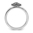 thumbnail image 2 of Diamond Sterling Silver and Black-Plated Flower Ring, 2 of 7