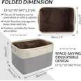 thumbnail image 5 of Linen Closet Collapsible Storage Basket Bin for Shelves, Fabric Rectangle Organizers with Handles for Home,Nursery,Clothes, Toys,Books, Laundry, 5 of 7