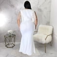 thumbnail image 6 of AURA Women Plus Size V Neck Bodycon Maxi Dress Sleeveless Elegant Party Dress, 6 of 7