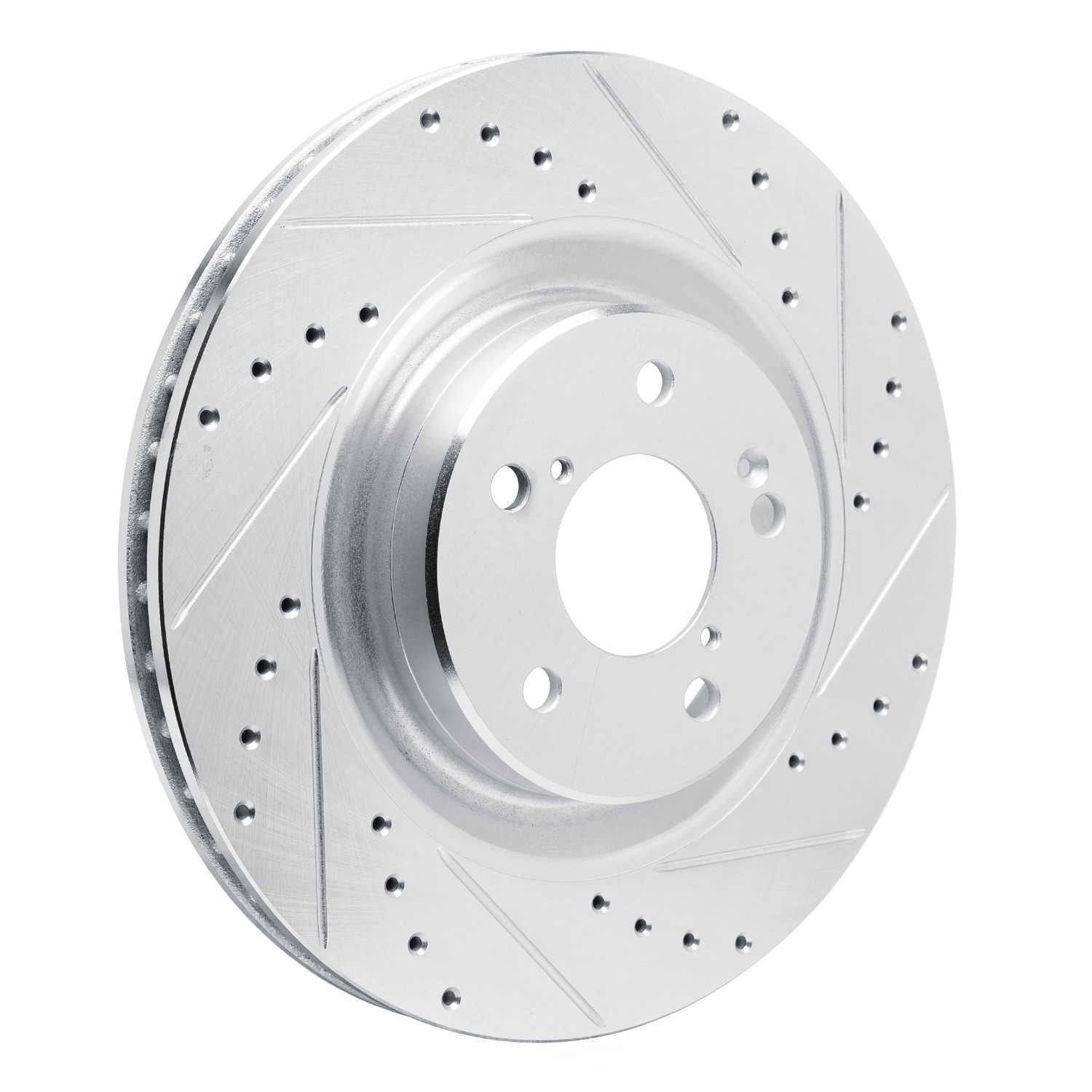 Dynamic Friction Company 631-58037R DFC Brake Rotor - Drilled And Slotted - Silver