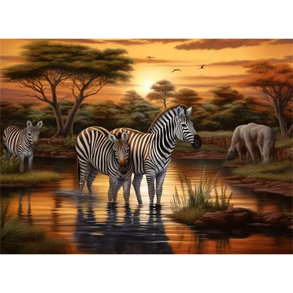 Puzzles For Adults 100 Pieces Zebra African Grassland Formation Wooden Educational Games Family Friend Home Decoration Funny Wall Art Gift Jigsaw Puzzle