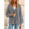 thumbnail image 4 of PRETTYGARDEN Fall Chunky Cardigan Sweaters for Women Button Long Lantern Sleeve Knit Oversized Sweater Coats with Pocket, 4 of 10