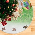 thumbnail image 5 of FMSHPON Easter Bunny Eggs Spring FlowersButterfly Xmas Christmas Tree Skirt Stand Mat for Holiday Party Decoration Indoor Outdoor 48 inches, 5 of 6