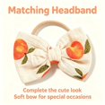 thumbnail image 5 of Yibosean Baby Girls' Peach Dress Romper 2-Pc Set with Headband, 0-18 Months, 5 of 6