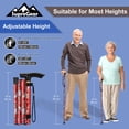 thumbnail image 2 of Bastón plegable Supregear, ajustable en 5 niveles de altura, ligero, plegable, portátil, de viaje, con correa para la muñeca y mango en T, para personas mayores, hombres y mujeres con discapacidad, di, 2 of 5