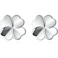 thumbnail image 6 of Solid 925 Sterling Silver Clover Leaf Stud Earrings for Women Teens Small Clover Stud Earrings Shamrock Earrings Spring, 6 of 12