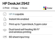 HP DeskJet 2942 Wireless All-in-One Color Inkjet Printer, 3 Months Free Instant Ink, Retro Sky Blue