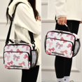 thumbnail image 5 of Insulated Lunch Bag 6L Leak-Proof Lunch Box with Shoulder Strap Multiple Pockets Lunch Tote Pink Bows Pattern, 5 of 9