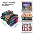 thumbnail image 3 of Peace Double Layer Insulated Lunch Bag with Two Compartments, Large Capacity, Hand Carry, 7.1x11.4x16.1 Inches, 3 of 6