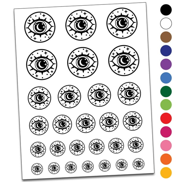 Magical All Seeing Eye Water Resistant Temporary Tattoo Set Fake