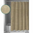 thumbnail image 3 of Vintage Linen Shower Curtain Set ，Waterproof Fabric Shower Curtains Pastoral Brown Linen Texture Farmhouse Shower Curtains for Bathroom,Bathroom Decor 72"x84", 3 of 7