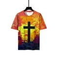 thumbnail image 6 of JINMGG Mens Tops under $5,Men's Unisex Daily T Shirt 3D Print Graphic Prints Cross Print Short Sleeve Tops Casual Blouse,Orange XXXL, 6 of 9