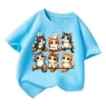 thumbnail image 4 of Kiijoy Little Girls Graphic Tee Cartoon Cat Print Short Sleeve T-Shirt for Kids, Sizes 4-6, 4 of 4