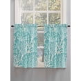 thumbnail image 3 of Tier Curtains 45 Inches Long, Teal Coral Coastal Window Treatment Curtain Drapes, Ocean Nautical Seaside Beach Window Half Privacy Curtains for Bedroom Bathroom, 42"x45", 2 Panels, 3 of 7