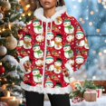 thumbnail image 2 of zaveiop Christmas Full Zip Jackets for Women Furry Fur Trim Santa Hoodies Long Sleeve Graphic Xmas Pullover Candy Cane Print Holiday Winter Sweatshirt with Pocket (Watermelon Red, M), 2 of 8