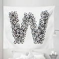 thumbnail image 1 of Letter W Tapestry, Letter W of the Alphabet in the Design of Stacked Balls Monochrome Pattern, Fabric Wall Hanging Decor for Bedroom Living Room Dorm, 5 Sizes, Black and White, by Ambesonne, 1 of 1