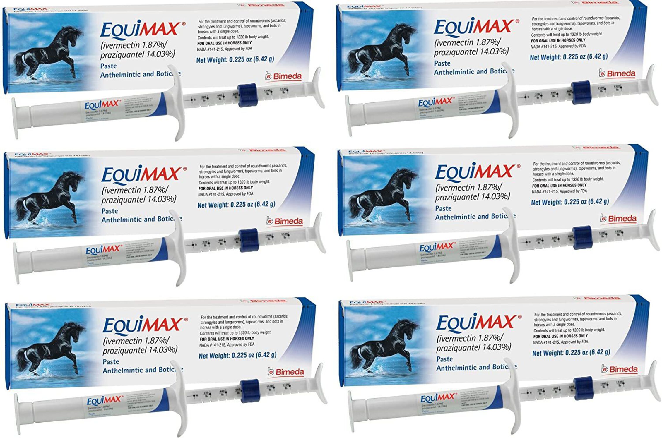 Equimax Horse Wormer Tapes and All Major Parasites 6 Tubes