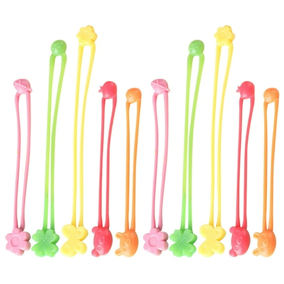 10pcs Assorted Color Silicone Kitchen Bands for Vegetable Tying and Lunch Box Securing Adjustable