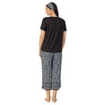 thumbnail image 2 of Women's Cuddl Duds® 2-pc. Pajama Crewneck Top & Pajama Capri Pants Set with Matching Headband Color: Black Ikat Border Size: X LARGE, 2 of 4