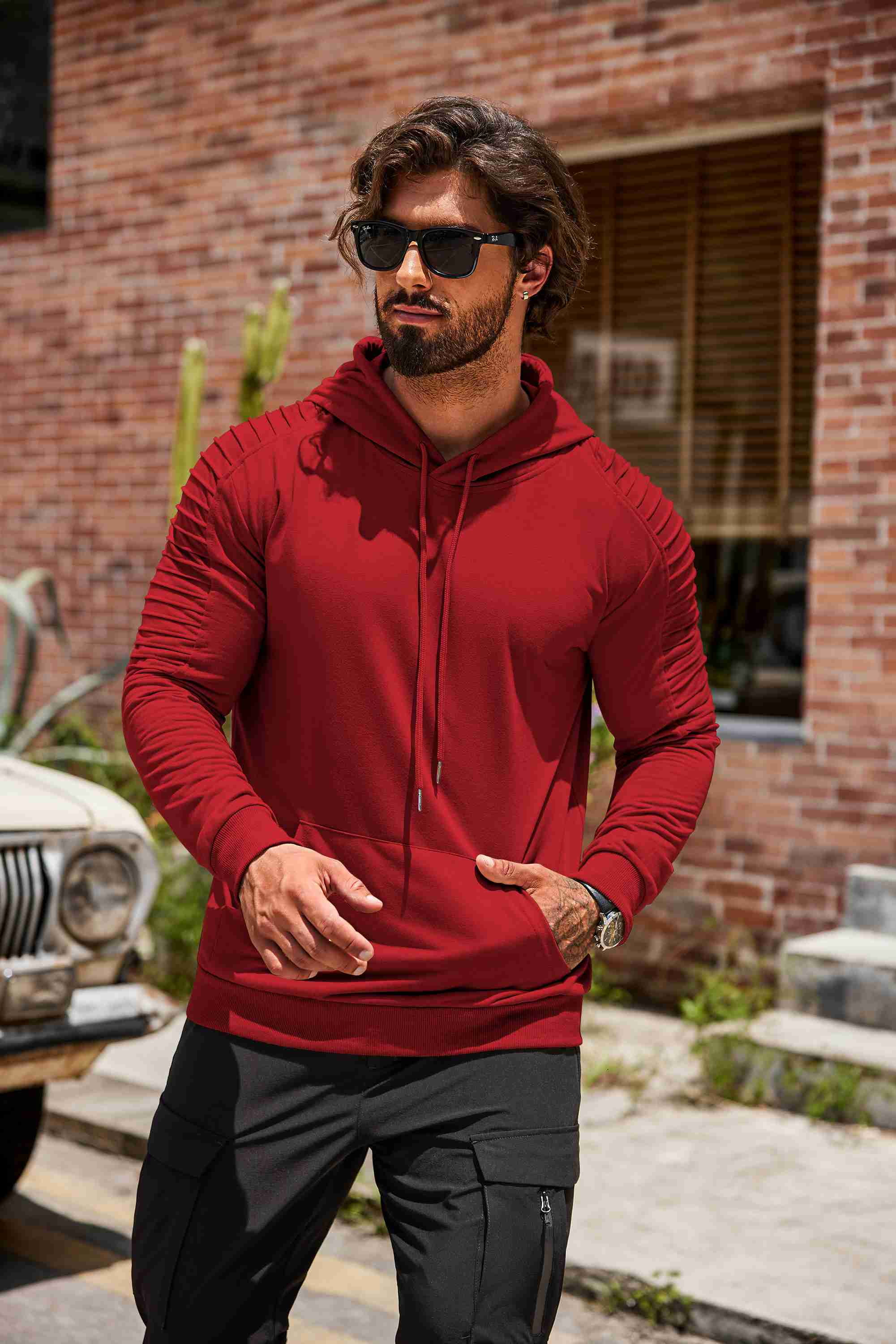 COOFANDY Mens Hoodie Casual Drawstring Athletic Hoodies Hooded Pullover Sweatshirts with Pocket
