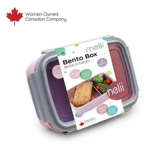 Melii Bento Box with Removable Divider - 880 ml - pink - 1 count