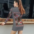 thumbnail image 5 of QUEEN OF HEARTS PLAYING CARDS ARTWORK GREY Women's Long Sleeve Bodycon Dress Soft Stretchy For Everyday Wear And Special Occasions, 5 of 6