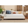 thumbnail image 3 of Full Size L-Shaped Linen Daybed with Solid Wood Legs|Two Sizes & Colors, 3 of 11