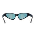 thumbnail image 2 of High Fashion Cropped Top 90s Sports Style Wrap Around Plastic Sunglasses Matte Black - Orange Mirror, 2 of 4