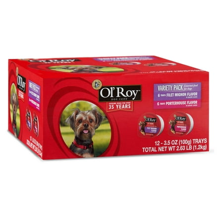 Ol' Roy Variety Pack Gourmet Wet Food for Dogs, 3.5 oz, 12 (Best Dog Food For 1 Year Old)