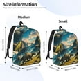 thumbnail image 3 of Honeii Valley River Dinosaur Print Canvas College Laptop Backpack, Durable Rucksack Travel Notebook Bag School Backpack Book Bag for Men Women-Medium, 3 of 7