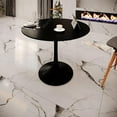 thumbnail image 2 of Velets Tulip Mid Century Modern Dining Table/Coffee Table with Round Top & Pedestal Base, Functional Table for Dining Room & Living Room - Perfect for Breakfast Nooks & Kitchens (Black, 32"), 2 of 5